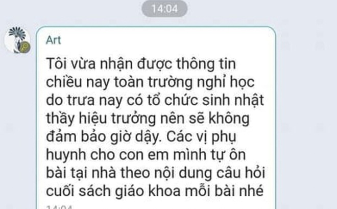 Xôn xao chuyện HS được nghỉ 1 buổi vì trường tổ chức sinh nhật cho thầy Hiệu trưởng: Thầy giáo lên tiếng - Ảnh 1.