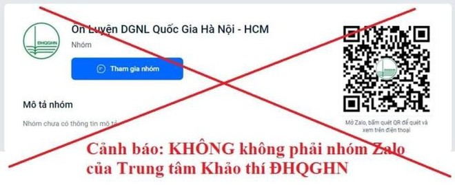 Đại học Quốc gia Hà Nội cảnh báo tình trạng lợi dụng kỳ thi đánh giá năng lực để lừa tiền - Ảnh 1.