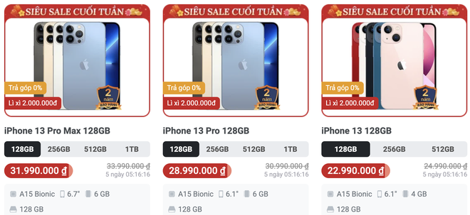 Giá iPhone 13 series giảm cực sâu dịp giáp Tết Nguyên đán 2022: Mua ở đâu để có giá rẻ nhất? - Ảnh 5.
