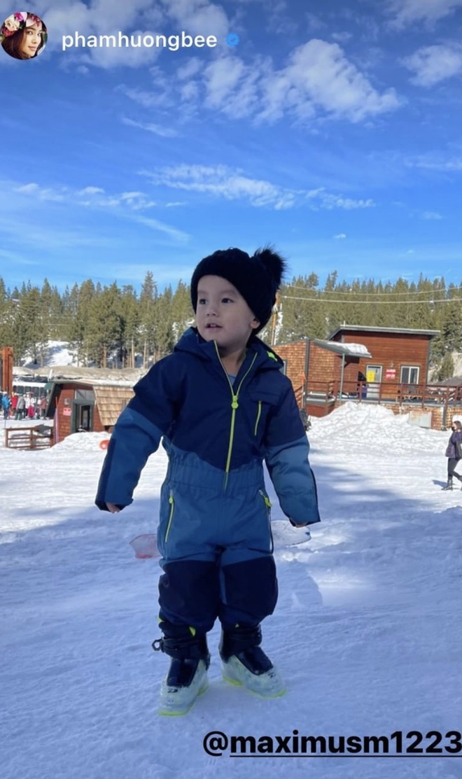 Cưng khó tả loạt ảnh Phạm Hương vi vu tại Mỹ: Quý tử 3 tuổi gây sốt với khả năng trượt tuyết cực đỉnh, cậu út thu hút bởi 1 điều - Ảnh 6.