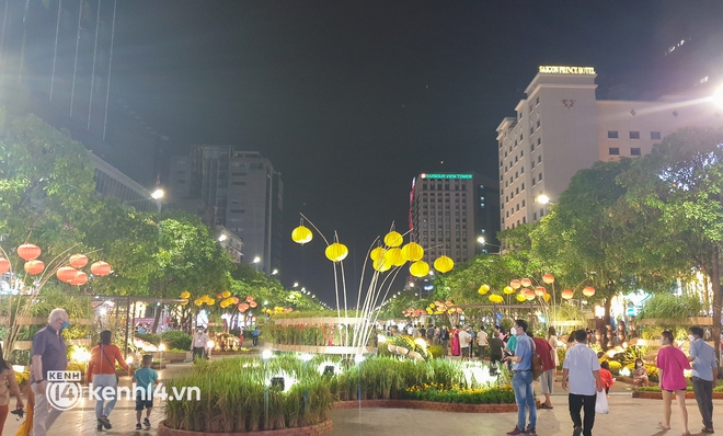 Ảnh: H&agrave;ng ngh&igrave;n người chen ch&acirc;n tham quan đường hoa Nguyễn Huệ trong đ&ecirc;m khai mạc - Ảnh 6.