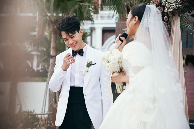 Diệu Nhi x&uacute;c động n&oacute;i với Anh T&uacute; trong đ&aacute;m cưới: Em đ&atilde; lấy đ&uacute;ng người - Ảnh 3.