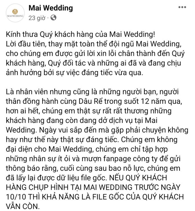 Hệ thống ảnh cưới lớn nhất nhì Đà Nẵng đóng cửa, nhiều cặp dâu rể hoang mang - Ảnh 2.