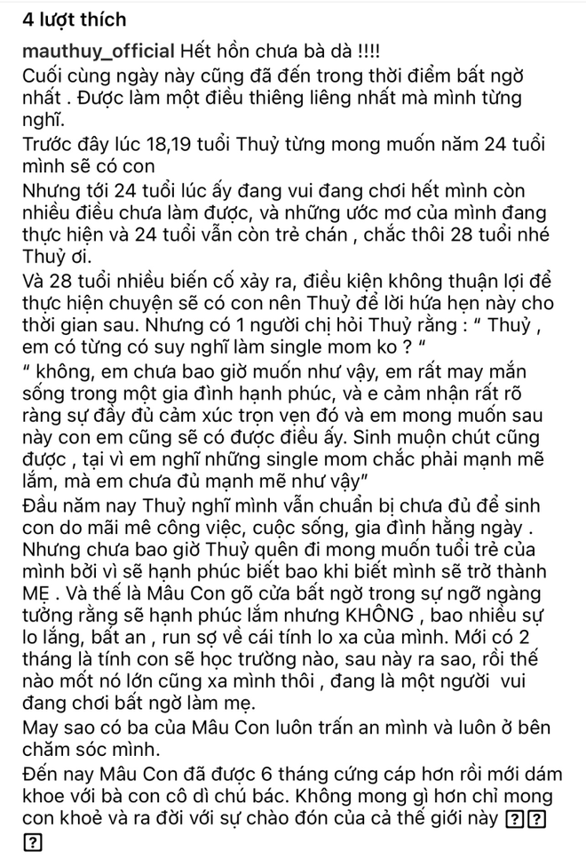 Á hậu Mâu Thủy bất ngờ công khai mang thai con đầu lòng ở tháng thứ 6 - Ảnh 3.