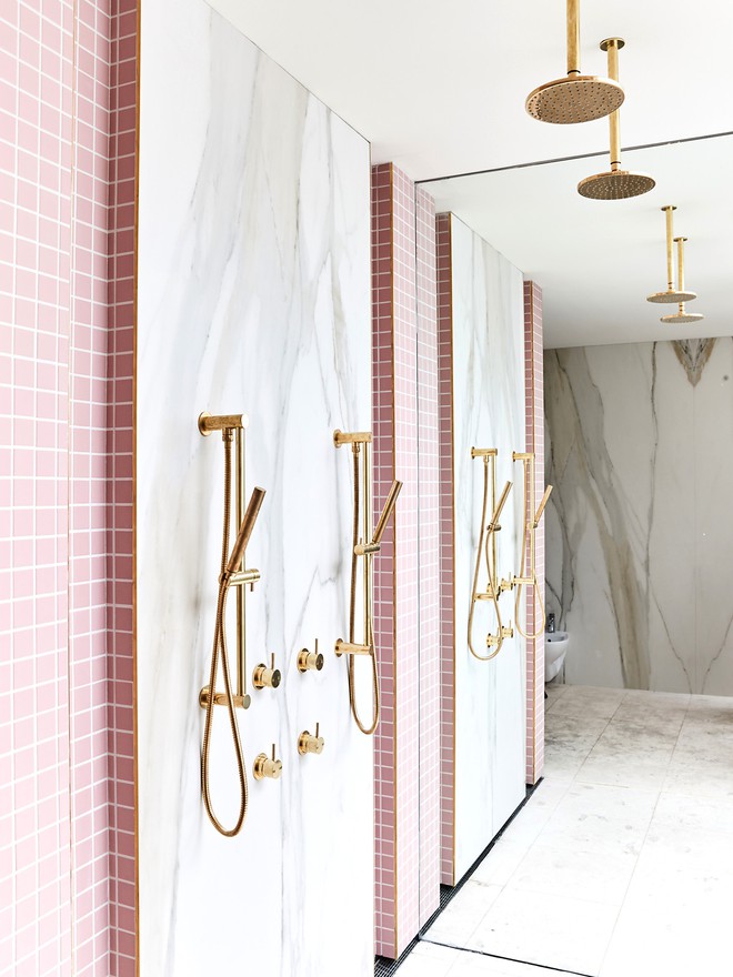 Những kiểu phòng tắm mang sắc hồng hiện đại - Ảnh 6.