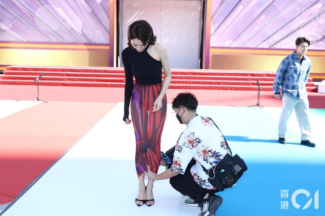 Mỹ nh&acirc;n Hong Kong hớ h&ecirc;nh tr&ecirc;n thảm đỏ v&igrave; v&aacute;y xẻ cao - Ảnh 4.