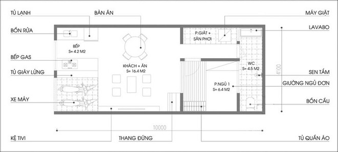 Cải tạo nhà phố rộng 40m² tiện nghi, thoáng mát - Ảnh 2.