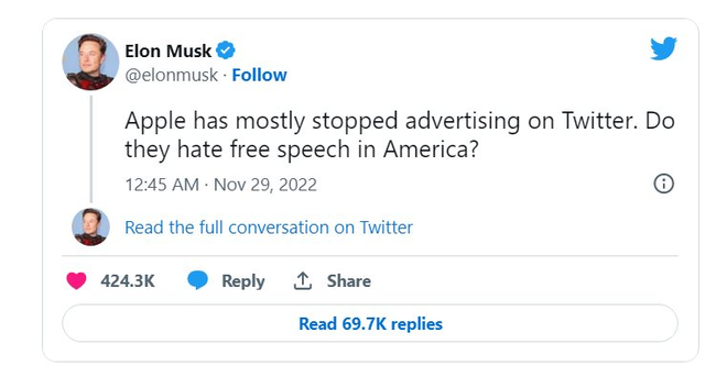 Sai lầm chí mạng của Elon Musk: Đụng vào tổ kiến lửa Apple, nguy cơ khiến Twitter bị bay màu khỏi 1,5 tỷ thiết bị trên toàn thế giới - Ảnh 2.