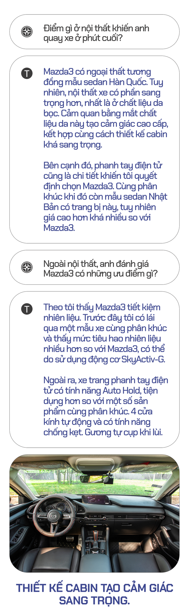 Chủ xe Mazda3: Mua v&igrave; nội thất đẹp d&ugrave; đ&atilde; đặt cọc một chiếc kh&aacute;c - Ảnh 2.