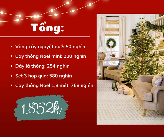 Trang trí phòng khách đón Noel với chi phí chưa đến 2 triệu đồng - Ảnh 7.