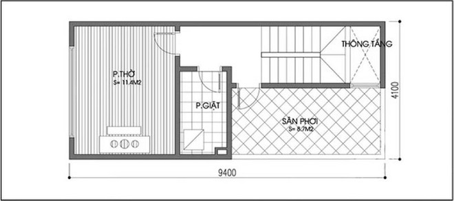 Cải tạo nh&agrave; 39m&sup2;, khắc phục ph&ograve;ng ngủ nhỏ, ban c&ocirc;ng qu&aacute; rộng - Ảnh 3.
