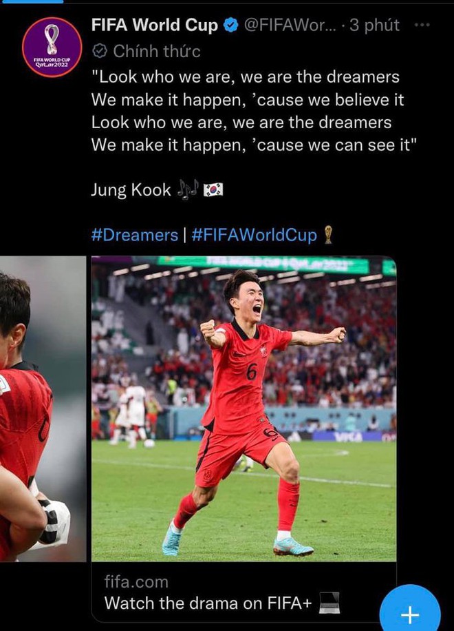 Dreamers của Jungkook (BTS) gây bão sau khi Hàn Quốc thắng Bồ Đào Nha tại World Cup 2022 - Ảnh 4.