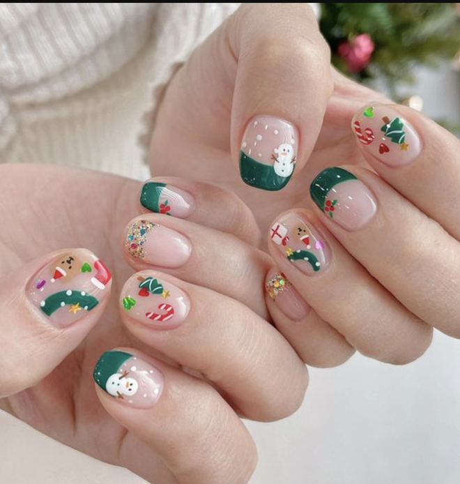 Mẫu nail Giáng sinh Christmas nail art designs Nail art Winter nails