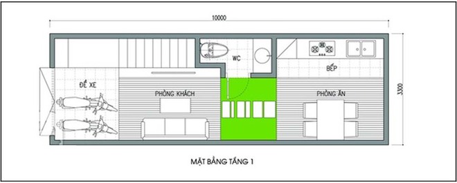 Cách thiết kế để nhà 33m² có giếng trời và nhiều cây xanh - Ảnh 1.