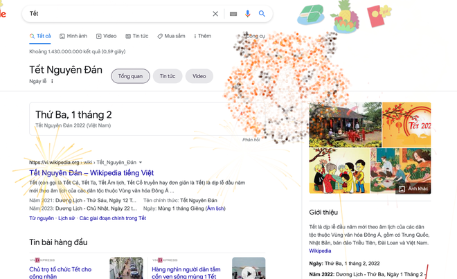 Điều gì xảy ra khi bạn gõ cụm từ Tết Nguyên đán trên Google? - Ảnh 2.