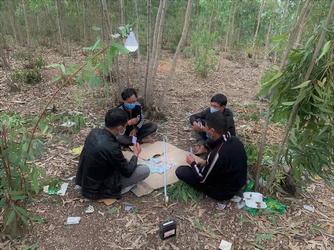 Bắt quả tang 4 thanh ni&ecirc;n rủ nhau v&agrave;o rừng tr&agrave;m l&agrave;m chuyện phi ph&aacute;p - Ảnh 1.