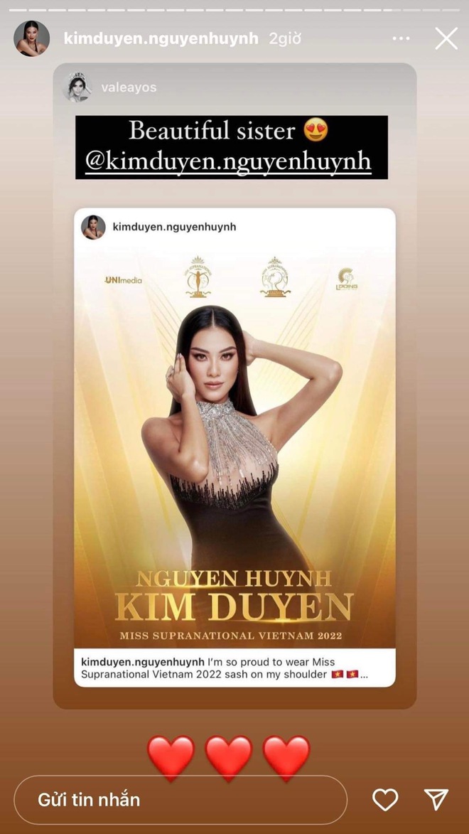 Hội chị em Miss Universe to&agrave;n thế giới đồng loạt phản ứng khi biết Kim Duy&ecirc;n lại tiếp tục đi thi quốc tế - Ảnh 5.