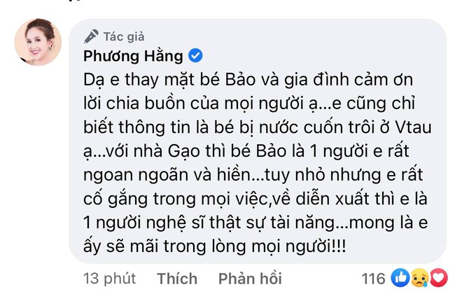 Phương Hằng kể về diễn vi&ecirc;n nh&iacute; Gạo Nếp Gạo Tẻ: Em rất ngoan ngo&atilde;n, tuy nhỏ nhưng rất cố gắng trong mọi việc - Ảnh 2.