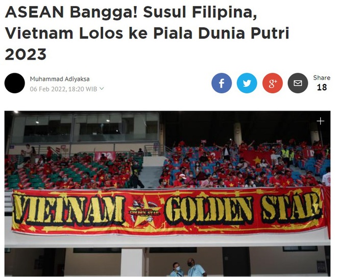 Báo chí quốc tế chúc mừng tuyển nữ Việt Nam giành vé đến World Cup nữ 2023: Niềm tự hào ASEAN” - Ảnh 1.