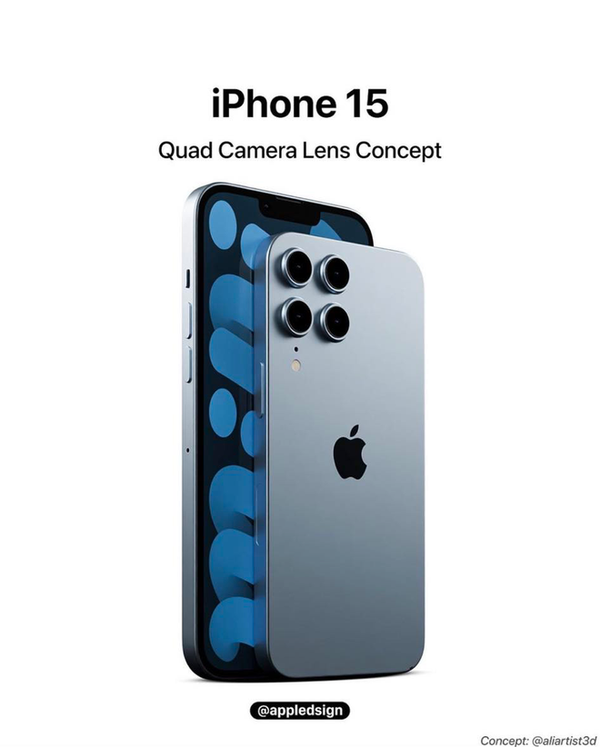 iPhone 14 chưa ra mắt, iPhone 15 đ&atilde; tr&igrave;nh l&agrave;ng với concept 4 mắt đẹp nhức nhối - Ảnh 1.