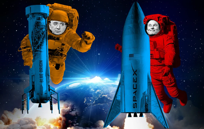Cuộc chiến không gian của 2 người đàn ông giàu có bậc nhất thế giới: Elon Musk muốn xây thành phố sao Hỏa, Jeff Bezos bỏ bán sách để làm tên lửa - Ảnh 2.