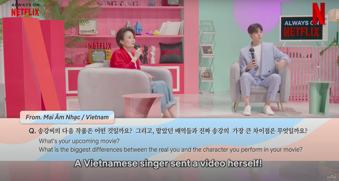 Mai Âm Nhạc giới thiệu là ca sĩ Việt Nam đặt câu hỏi cho Song Kang, thật đến nỗi netizen tưởng ghép - Ảnh 5.