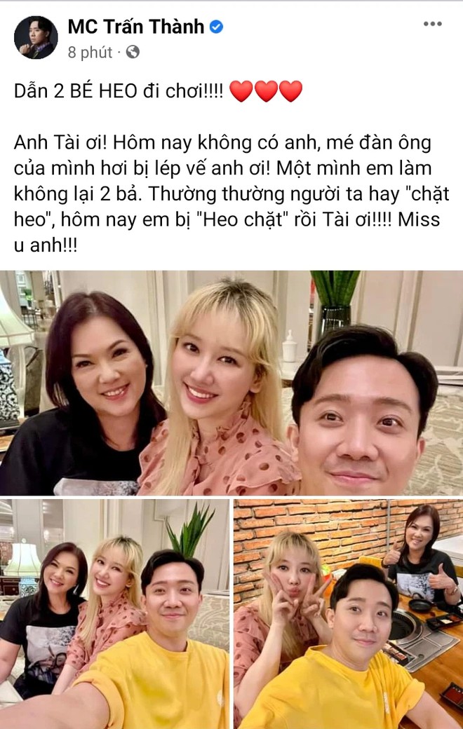Vợ chồng Trấn Th&agrave;nh xuất hiện b&ecirc;n vợ cố NS Ch&iacute; T&agrave;i, x&uacute;c động với lời nhắn gửi đến đ&agrave;n anh  - Ảnh 2.