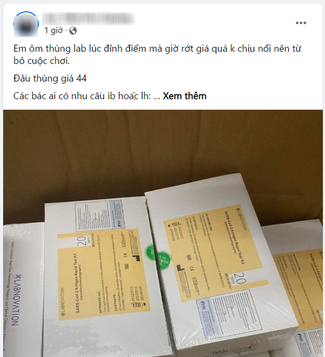 Chợ mạng nhốn nháo kêu gọi giải cứu kit test sau màn lao dốc về giá - Ảnh 1.