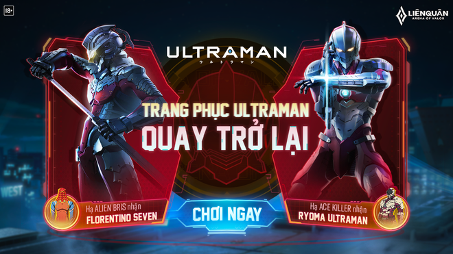 Hợp tác Liên Quân Mobile Ultraman đang thu hút sự chú ý của toàn thế giới game thủ. Cùng gia nhập trò chơi và khám phá thế giới Liên Quân Mobile với siêu anh hùng vĩ đại Ultraman.