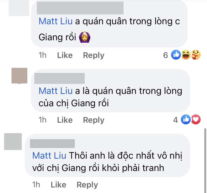Giữa đ&ecirc;m Matt Liu ghen với học tr&ograve; Hương Giang, d&ograve;ng b&igrave;nh luận khiến d&acirc;n t&igrave;nh phải v&agrave;o dỗ d&agrave;nh hộ - Ảnh 4.