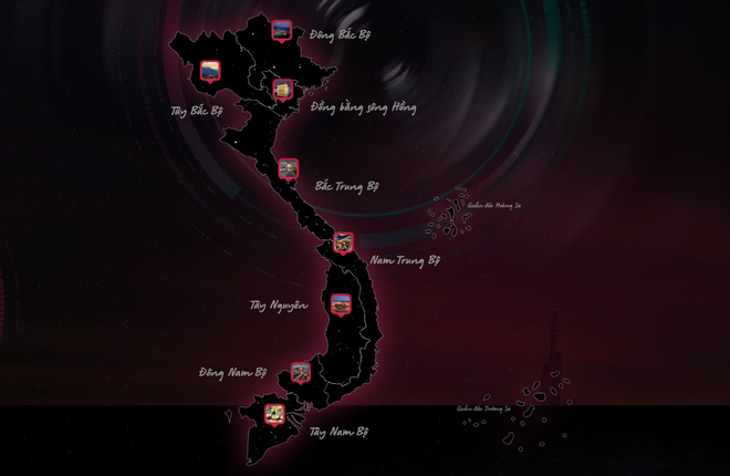 Những sắc màu văn hóa đa dạng độc đáo bên trong tấm Bản đồ Việt Nam đậm chất đêm có một không hai - Ảnh 1.