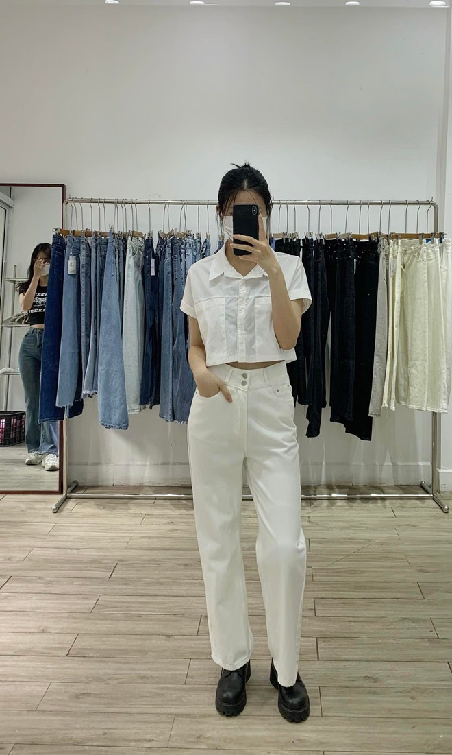 Ghé các shop bán quần jeans ở Hà Nội, mình gom được 10 mẫu đáng mua: Vừa kéo chân lại ăn gian vòng 3 siêu đỉnh - Ảnh 5.