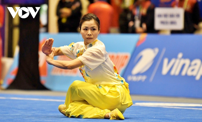 Hoàng Thị Phương Giang giành HCV, Thúy Vi giành HCĐ ở môn Wushu - Ảnh 1.