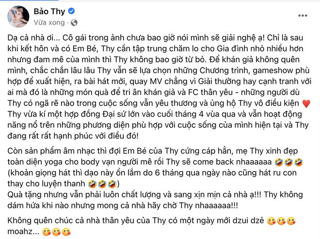 Bảo Thy lên tiếng về chuyện giải nghệ, hé lộ thời gian trở lại Vbiz sau thời gian ở ẩn - Ảnh 2.