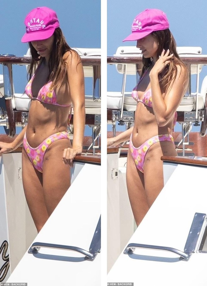 Hailey Bieber thả dáng sexy với bikini bé xíu, ôm ấp ông xã Justin trên du thuyền - Ảnh 4.