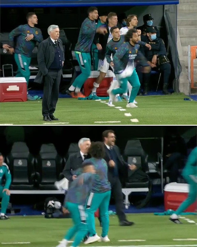 HLV Carlo Ancelotti xúc động ôm con trai sau màn lội ngược dòng không tưởng của Real - Ảnh 1.
