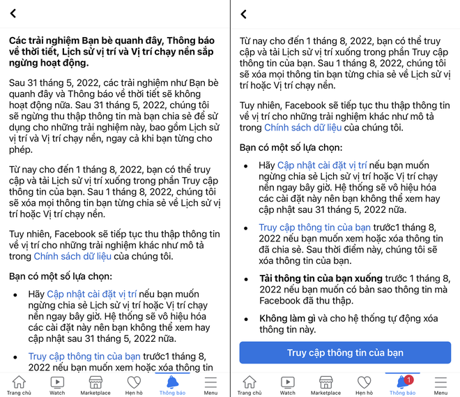 Facebook gửi thông báo đến người dùng Việt Nam, sẽ ngừng cung cấp loạt tính năng quan trọng! - Ảnh 1.