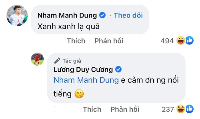 Lương Duy Cương khoe tick xanh Facebook, Nhâm Mạnh Dũng vào trêu chọc nhưng lại được đàn em khen nức mũi - Ảnh 2.