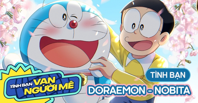 Hãy cảm nhận một tình bạn nhiệm màu đáng yêu trong bức hình này. Hình ảnh tuy là hư cấu nhưng tình bạn giữa Nobita và Doraemon lại vô cùng thật tại. Chú mèo máy luôn sẵn sàng giúp đỡ, chia sẻ với bạn bất cứ lúc nào, và đây chính là thông điệp vô cùng ý nghĩa mà bức hình xúc động này muốn truyền tải!