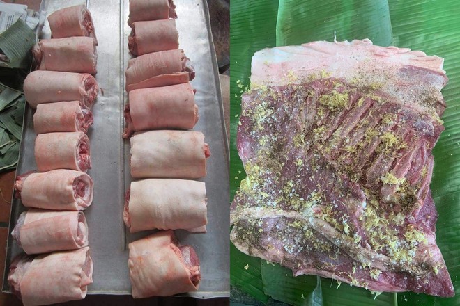 Độc đáo món giò giải ngấy làm từ thịt lợn nguyên tảng ở Thái Bình - Ảnh 2.