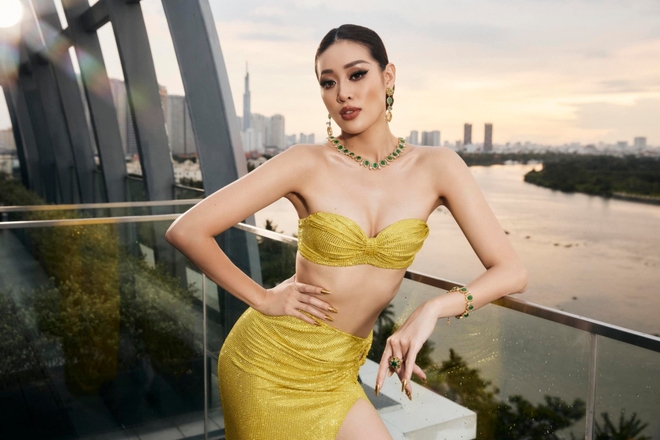 Hoa hậu Khánh Vân hóa nàng tiên cá với đầm cut - Ảnh 8.
