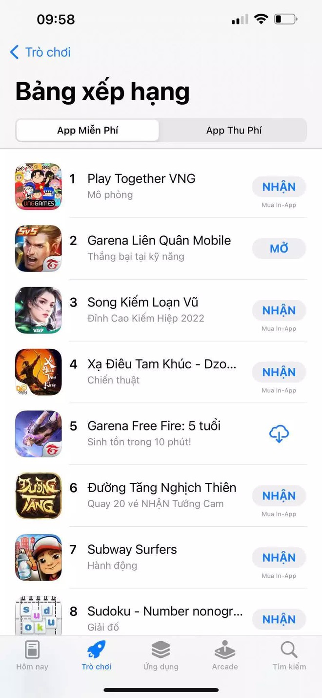 “Bom tấn” của VNG mới mua về đã đứng Top 1 trên App Store Việt Nam, xếp trên cả Liên Quân, Free Fire tụt dốc - Ảnh 1.