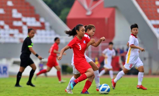 U18 nữ Việt Nam thắng 9-0 ở trận ra quân U18 Đông Nam Á 2022 - Ảnh 1.