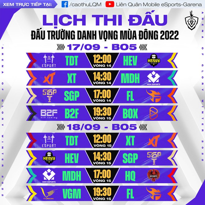 Lịch thi đấu vòng bảng của Đấu Trường Danh Vọng Mùa Đông 2022 - Ảnh 13.