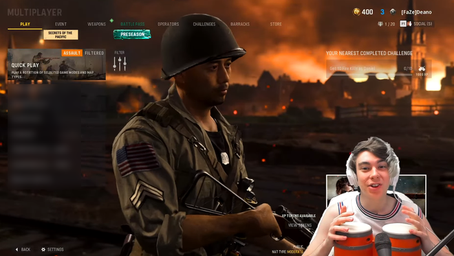Ch&aacute;n chơi game kiểu truyền thống, nam streamer d&ugrave;ng trống &ldquo;ph&aacute; đảo&rdquo; Call of Duty - Ảnh 1.