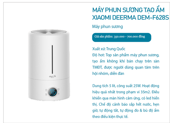  Máy phun sương tạo ẩm cho phòng điều hòa giá chỉ 1 triệu: Giá rẻ liệu có hiệu quả? - Ảnh 1.