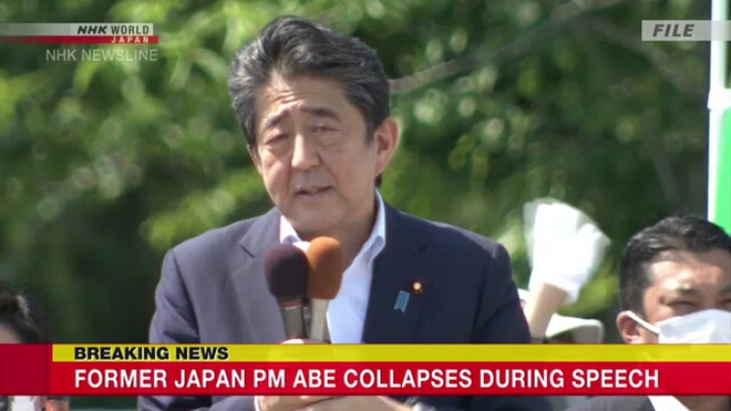 Cựu Thủ tướng Nhật Bản Abe Shinzo bị bắn, không còn dấu hiệu sống - Ảnh 1.