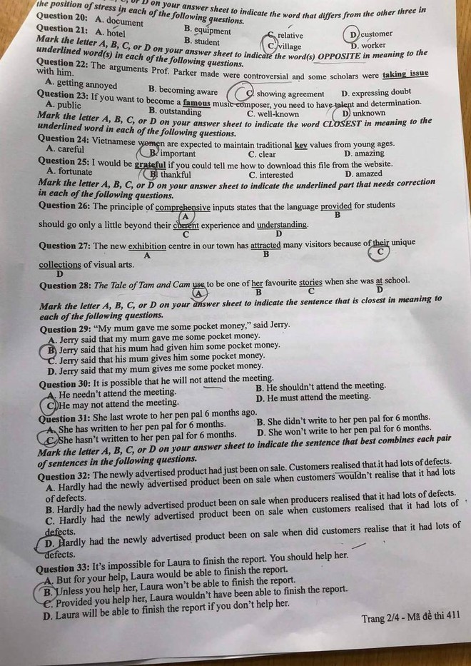 Đề thi môn tiếng Anh tốt nghiệp THPT quốc gia năm 2022 - Ảnh 2.