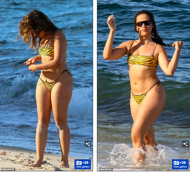 Camila Cabello khoe dáng đẫy đà với bikini ở biển - Ảnh 6.
