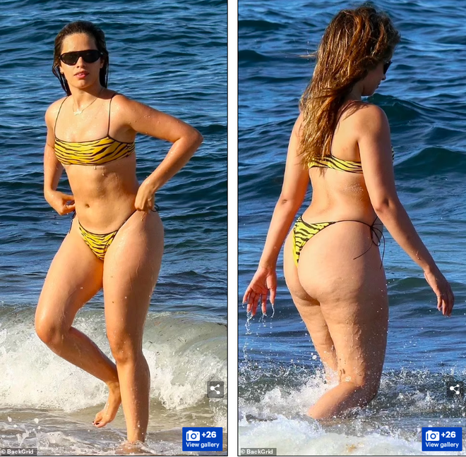 Camila Cabello khoe dáng đẫy đà với bikini ở biển - Ảnh 8.